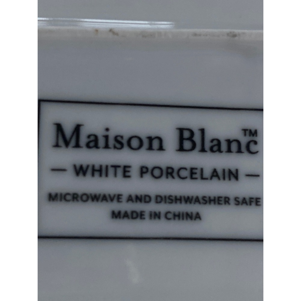 Maison Blanc White Porcelain Rectangular Serving Platter with Handles 11x6.5 - Picture 7 of 10